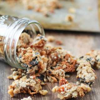 Grain Free Tahini Granola with Apricots and Cherries