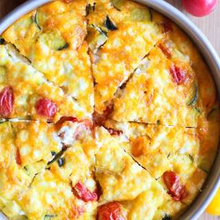 Zucchini, Goat Cheese, and Tomato Frittata