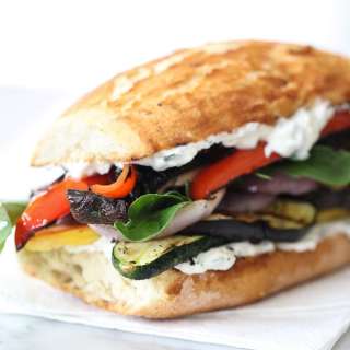 Grilled Vegetable Sandwich with Herbed Ricotta