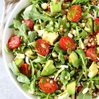 Summer Arugula Salad with Basil Vinaigrette