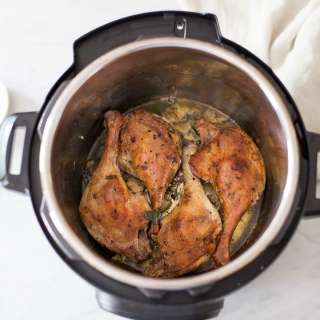 Instant Pot confit duck legs with cherry sauce