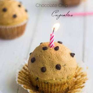 A Gluten-Free Cupcake with Chocolate Chips and Peanut Butter Frosting