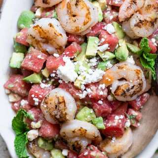 Shrimp-Avocado Salad with Watermelon