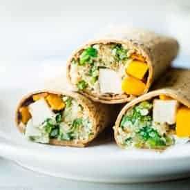 Grilled Mango-Chicken-Cauliflower Rice Wrap