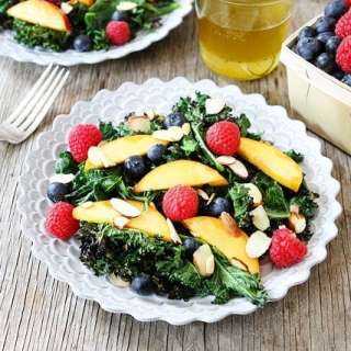 Grilled Kale Salad with Berries & Nectarines