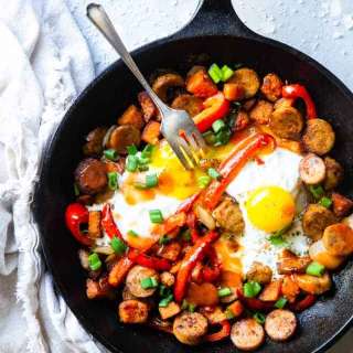 Buffalo Chicken Paleo Sweet Potato Hash