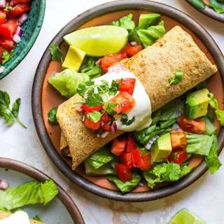 Cheesy Green Chile Chicken Chimichangas