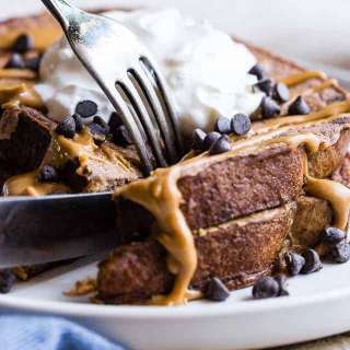 High-Protein French Toast with Chocolate and Peanut Butter