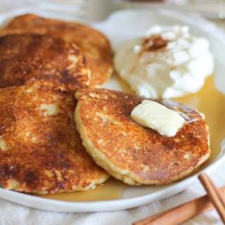 Crispy Cinnamon Swirl Paleo Pancakes