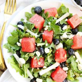 Watermelon, Blueberry, and Jicama Arugula Salad