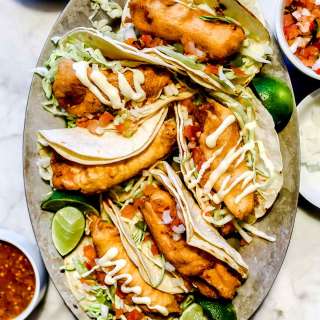THE BEST Baja Fish Tacos With Baja Cream Sauce