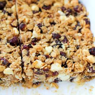 Cranberry White Chocolate Macadamia Nut Granola Bars