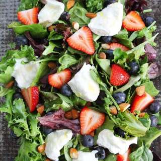 Berry, Burrata, and Almond Salad