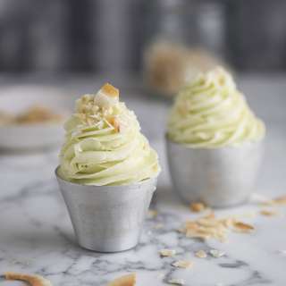 Coconut, avocada, and lime soft serve