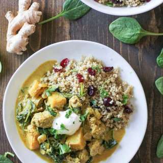 Crock Pot Parsnip and Lamb Curry with Spinach