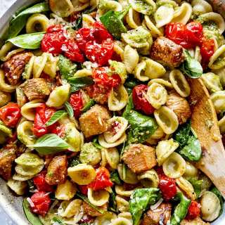 Pesto Pasta with Balsamic Chicken