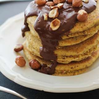 Hazelnut Flour Pancakes with Chocolate Coconut Cream (gluten free)