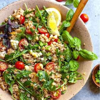 Creamy Goat Cheese and Arugula Farro Salad
