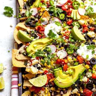 Charred Corn and Poblano Black Bean Nachos