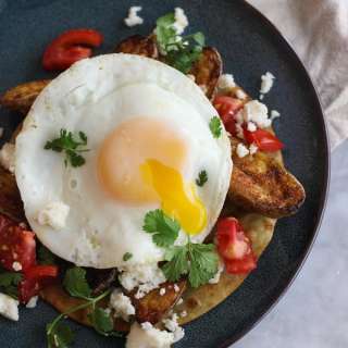 Breakfast Tostadas with Cumin-Roasted Fingerling Potatoes