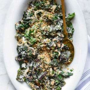 Easy Creamed Swiss Chard with Garlic Breadcrumbs