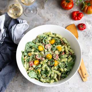 Green goddess BLT pasta salad
