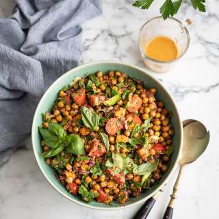 Roast butternut & chickpea salad with quinoa & spinach