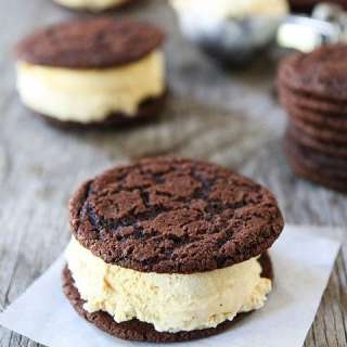 Chocolate Pumpkin Ice Cream Sandwiches