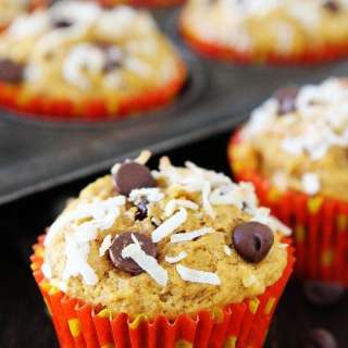 Pumpkin Coconut Chocolate Chip Muffins