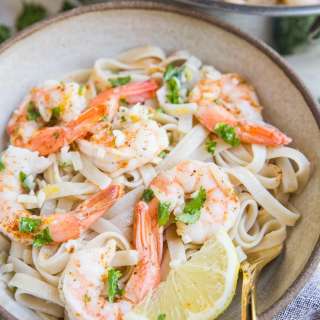 Easy Lemon Garlic Shrimp Pasta (Dairy-Free)