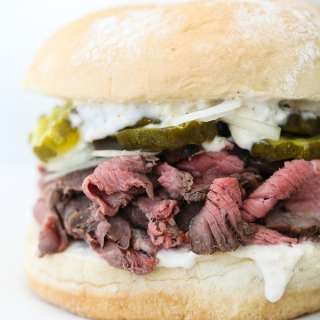 Sirloin Steak Sandwiches with Horseradish Sauce