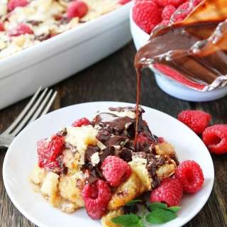 Raspberry Chocolate Bread Pudding