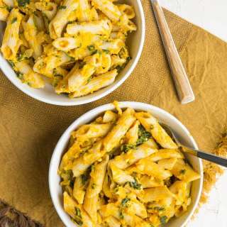 Pumpkin Feta Penne Pasta (Gluten-Free)