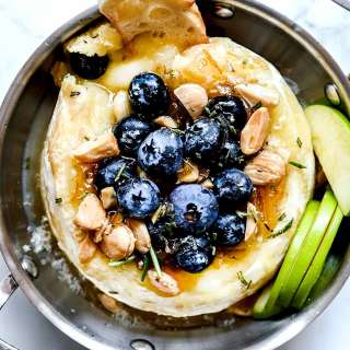 Baked Brie With Blueberries and Lemon Marmalade