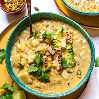 Sweet Potato Roasted Corn Chowder