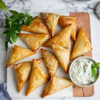 Air fryer zucchini and cheese phyllo pies