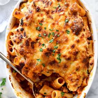 Sausage and Cheese Baked Rigatoni