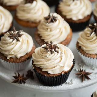 Fruit cupcakes with spiced vanilla buttercream