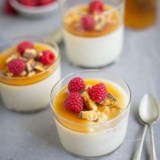 Honey, rosewater and cinnamon panna cotta
