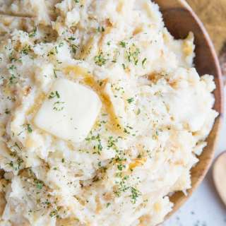 Caramelized Onion & Roasted Garlic Parmesan Mashed Potatoes