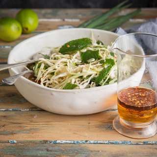 Easy Asian salad dressing and slaw