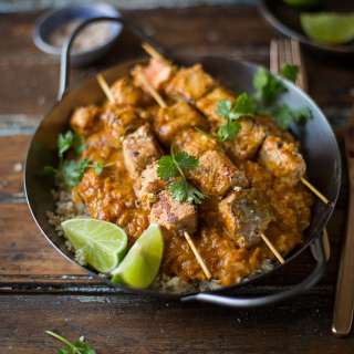 Indian salmon curry skewers