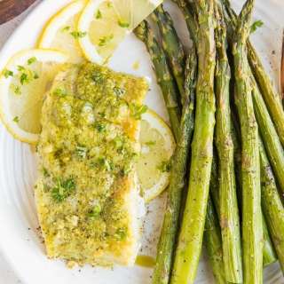 Pesto Baked Cod & Asparagus (Keto)