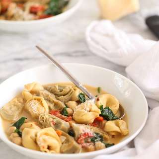 Creamy Tortellini Soup with Artichokes