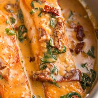 Creamy Tuscan Salmon (Paleo)