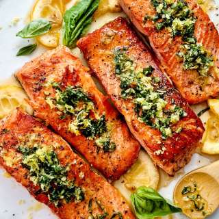 Pan-Seared Salmon with Basil Gremolata