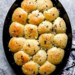 Garlic Herb Parker House Rolls
