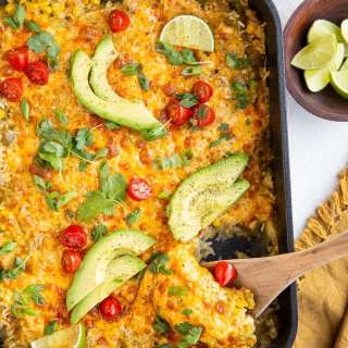 Salsa Verde Chicken and Rice Casserole