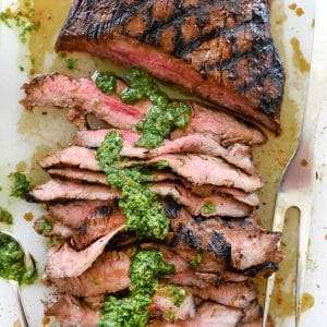 Marinated Flank Steak with Asian Chimichurri Sauce