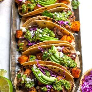 Butternut Squash Mushroom Tacos with Chimichurri